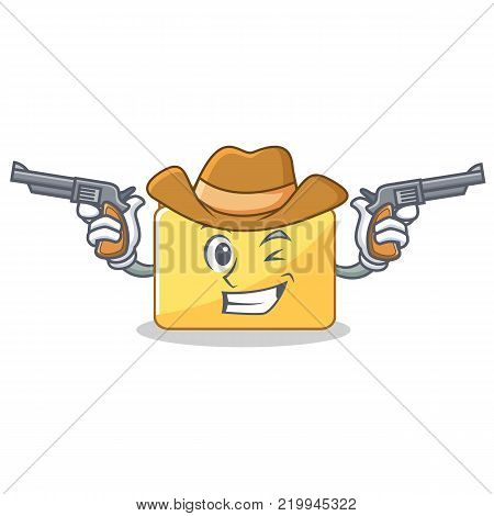 Cowboy folder character cartoon style vector illustration