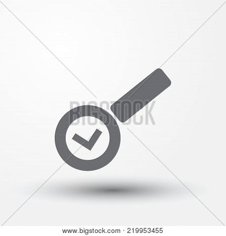 search vector icon, emblem isolated on grey background. EPS10