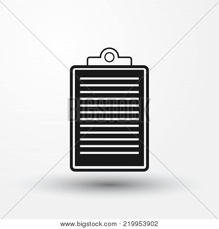 Clip board vector web icon. Flat image for web