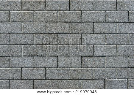 the path is paved with gray rectangular dirty brick