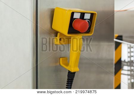 Control panel of an electrical switchgear cabinet. control panel with buttons