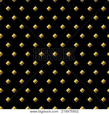 Seamless pattern of gold rivets. 3 d style vector illustration