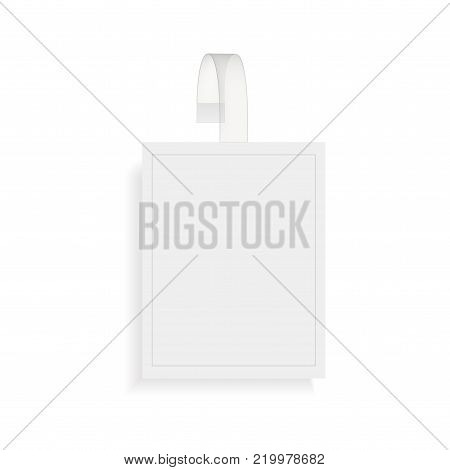 Blank white square paper plastic advertising price wobbler isolated on white background. Vector