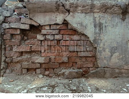Grunge brick background. Abstract brick background. Brick wall. Old brick wall. Grunge brickwork. Fake Foundation.