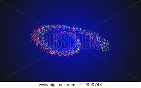 Vector galaxy. Abstract multi-color twirl .Cosmic element. Blue spiral in space.