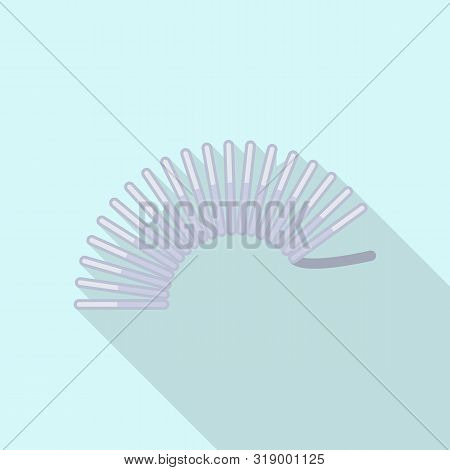 Flexible Coil Spring Icon. Flat Illustration Of Flexible Coil Spring Vector Icon For Web Design