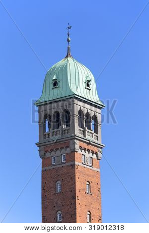 Tower Of Historic Buildning On City Hall Square In The City Center, Copenhagen, Denmark