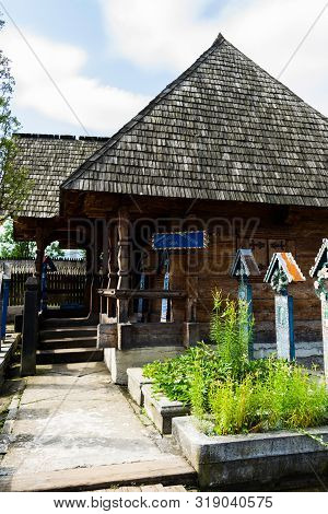 Maramures, Romania - June 18, 2019: Merry Cemetery In Sapanta Vilage, Which Is Famous For Its Colour