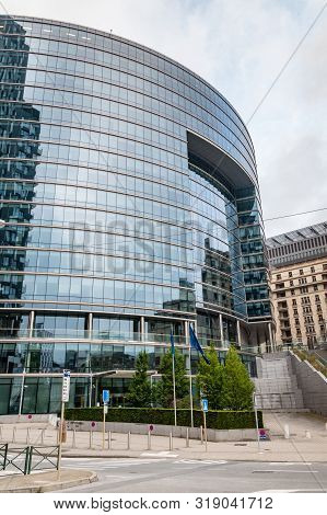 Brussels, Belgium - June 5, 2019: View Of Modern Building Lex. Lex Is A High-rise Of Government Offi