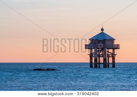 La Rochelle, France - May 13, 2019: Le Phare Du Bout Du Monde Or The End Of The World Lighthouse At 