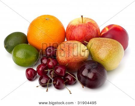 Fruit verscheidenheid geïsoleerd op witte achtergrond