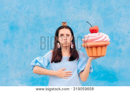 Birthday Woman  Feeling Sick After Eating Cupcake