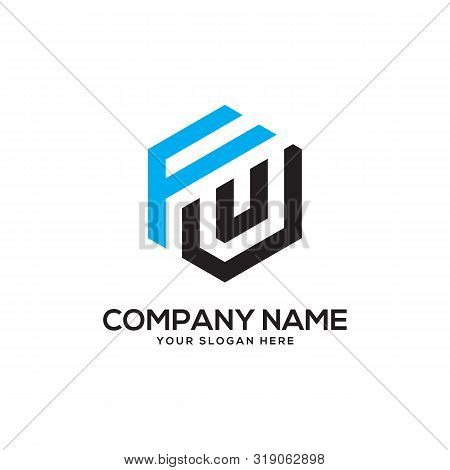 Fu Initial Letter Logo Inspiration, F And U Combination Logo Vector With Hexagonal Idea