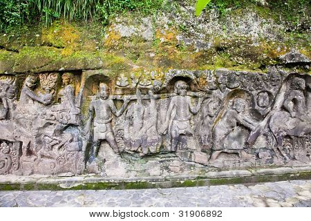 Yeh Pulu - berühmte geschnitzt Klippe Gesicht, Ubud, Bali, Indonesien