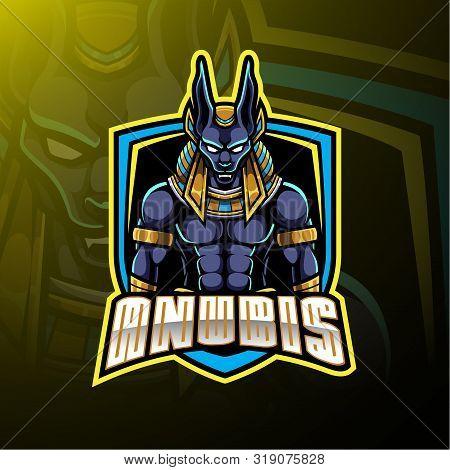 Anubis Sport Mascot Logo Design With Text