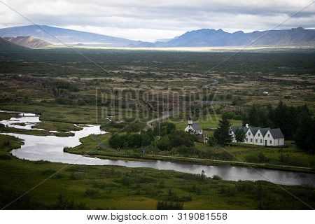 Thingvellir, Iceland- July 27: Thingvellir National Park In Iceland On Jul 27, 2019