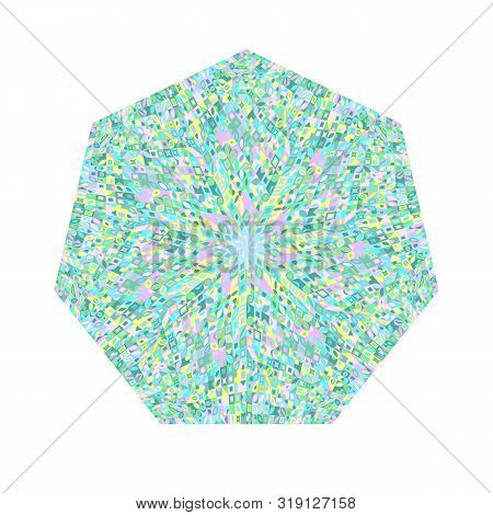 Tiled Mosaic Heptagon Symbol - Heptagonal Ornamental Colorful Geometrical Vector Design Element