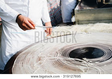 The Making Of Turkish Desert Kadayif Pastry In Display