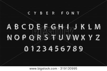 Futuristic Vector Font Design. Letters And Numbers For Web And App. Techno Type Font Alphabet. Digit