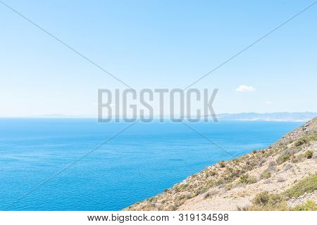 Battery Castillitos, Spain - April 13, 2019 Abandoned Military Constructions Located In The Hills Ne