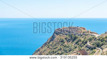 Battery Castillitos, Spain - April 13, 2019 Abandoned Military Constructions Located In The Hills Ne