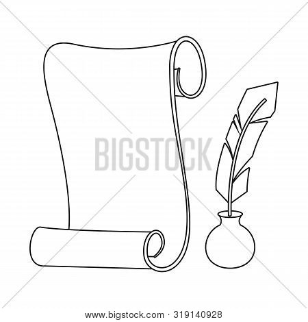 Vector Illustration Of Inkwell And Inkpot Logo. Collection Of Inkwell And Bottle Stock Vector Illust