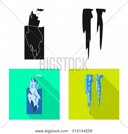 Vector Design Of Texture And Frozen Sign. Set Of Texture And Transparent Vector Icon For Stock.