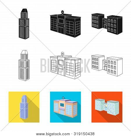Vector Design Of Construction And Building Icon. Set Of Construction And Estate Vector Icon For Stoc