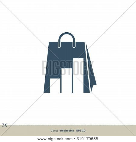 Shopping Bag Stock Chart Icon Logo Template Illustration Design. Vector Eps 10.