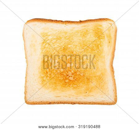 Top View Of Slice Of Toasted Bread Isolated On White Background