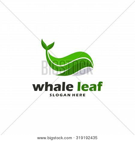 Modern Abstract Whale And Leaf Vector Logo Template