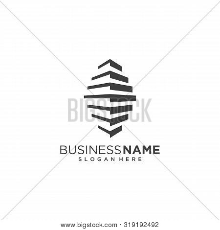 Modern Abstract Building Tower Logo Vector Template