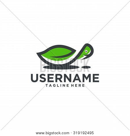 Abstract Turtle And Leaf Vector Logo Template