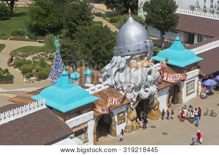 Evpatoria, Saki District, Crimea, Russia - July 21, 2019: Top View Of The Fabulous Entrance To The W