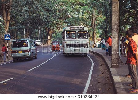 Kandy, Sri Lanka - August 05, 2019: Most Of Intercity Buses In Sri Lanka Are Moving Fast, And Have M