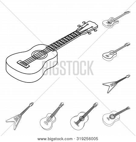 Isolated Object Of Rock And Music Icon. Set Of Rock And Instrument Stock Symbol For Web.