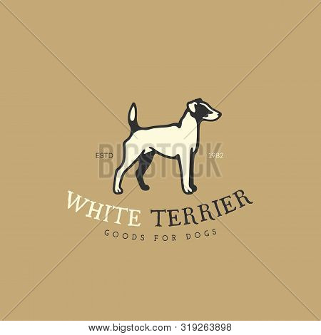 Smooth Fox Terrier Logo Design Template. Vector Illustration.