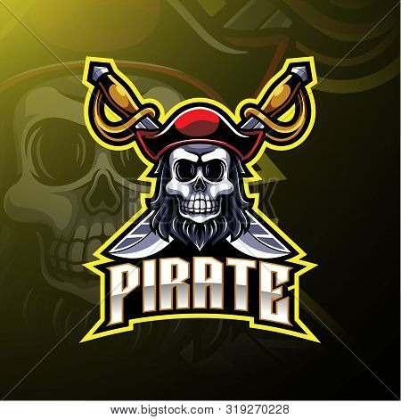 Pirates Mascot Gaming Logo Design With Text