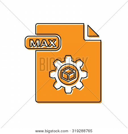 Orange Max File Document. Download Max Button Icon Isolated On White Background. Max File Symbol. Ve