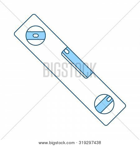 Icon Of Construction Level. Thin Line With Blue Fill Design. Vector Illustration.