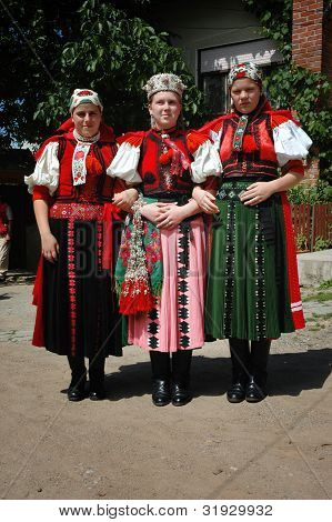 Young dancers in traditional clothe participate at a wedding