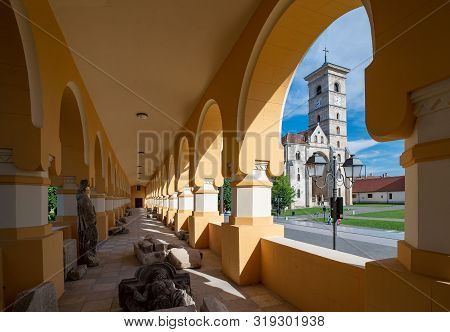 Scenic View To The Gallery Of The Coronation Reunification Orthodox Cathedral In Alba Iulia, Romania