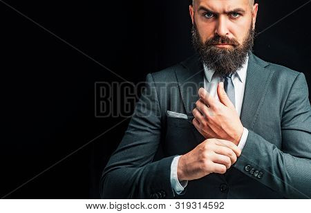 Handsome Man. Man Suit Fashion. Luxury Classic Suits, Vogue. Man In Classic Suit, Shirt And Tie. Ric