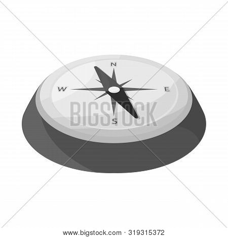 Isolated Object Of Compass And North Logo. Set Of Compass And Arrow Vector Icon For Stock.