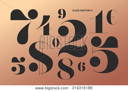 Font Of Numbers In Classical French Didot Style