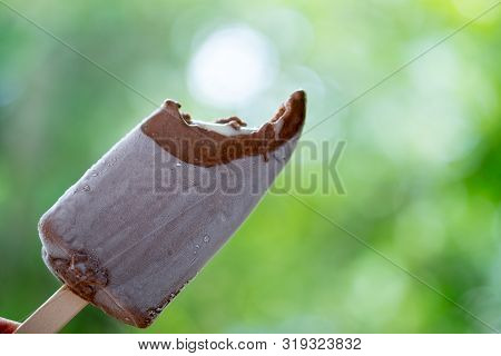 Tasty Delicious With Ice Cream Stick Chocolate Bar In Hand