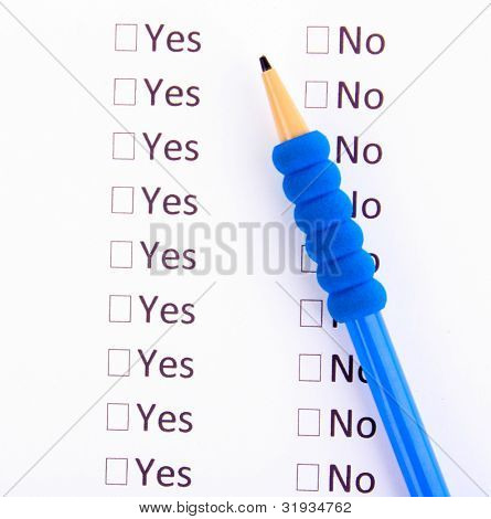 Ano, nebo ne cheklist detail