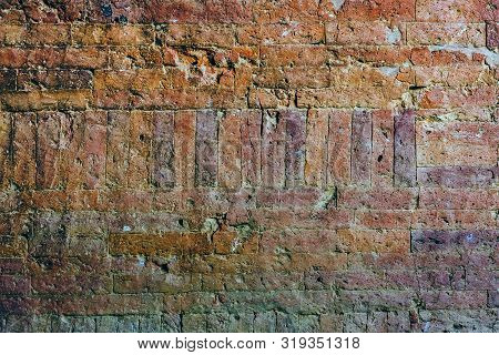 The Ancient Brick Wall Was Neatly Arranged And So Strong That There Was No Space, Even A Small Needl
