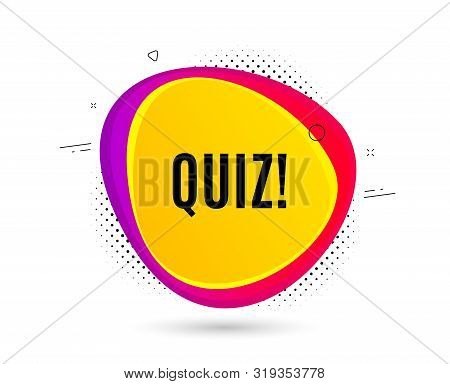 Quiz Symbol. Banner Text Shape. Answer Question Sign. Examination Test. Geometric Vector Banner. Qui
