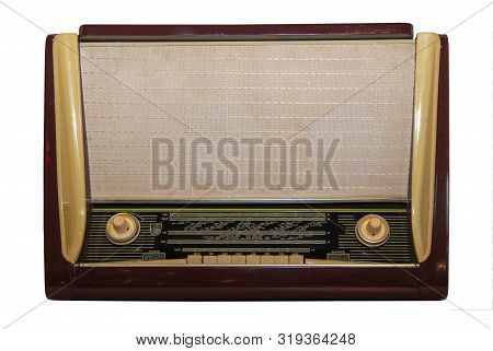 Mid 20th Century Radio Receiver - Isolated On White